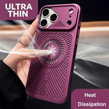 Honeycomb Heat Dissipation Breathable Phone Case, Compatible With IPhone 18 Pro Max 18 Pro, Ultra-Thin Matte Magnetic Phone Case, Compatible With IPhone 17 Pro Max 16 Pro Max 17e 16e 15 14 13 12 11 - Cherry Red - View 3