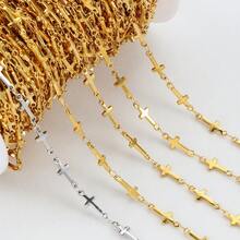 1m Fashion Cross Pendant Bead Chain For DIY Necklace Bracelet Making Accessories Gold DIY Chain Material - DIY Chain - View 2