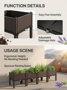 Outdoor Storage Box, Cabinet, And Shelf - 1 Pc Square Raised Planter Box - View 5