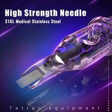 1 Set Professional Purple Individually Packaged Sterile Tattoo Needles With Tattoo Ink Cartridges, Eyebrow Tattoo Needles - Purple - View 4