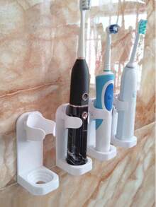 1/2/4pcs No-Drill Electric Toothbrush Holder, Wall-Mounted Toothbrush Rack, Bathroom Toothbrush Organizer, Toothbrush Storage Rack, Home Bathroom Decor, Autumn Back To School Decor, Suitable For 90% Of Electric Toothbrushes, Easy Installation, Bathroom Gadget, Bathroom Accessory, Home Supplies - Multicolor - View 2