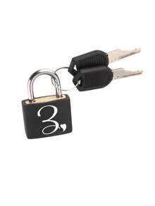White Heart Letter Pattern Portable Small Luggage Padlock, Padlock With 2 Keys, Black Shell Luggage Lock, Compact And Sturdy, Luggage Lock, Mini Luggage Padlock, Travel Bag Metal Key Lock, Durable, Small Copper Lock With Shell, Backpack, Suitcase, Laptop Bag, Back To School, Graduation Season Gift - Multicolor - View 31