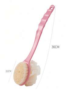 1pc Extra Long Handle Exfoliating Brush, Suitable For Back Scrubbing, Bath Brush, Soft Bristles, Non-Slip Handle, Suitable For Hard-To-Reach Areas, Feet And Shoulders, Suitable For Home Bathroom SPA - Multicolor - View 2