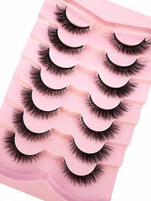 New 7 Pairs Natural Slim 3D Mink False Eyelashes 5D Fluffy Eyelash Makeup Set Mink Eyelash Extensions Short Strip False Eyelashes - Multicolor - View 4
