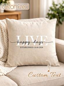 Customizable English Name Printed Pillowcase: Suitable For Living Room And Bedroom. Pillow Insert Not Included. Lightweight And Washable. Suitable For Valentine's Day, Father's Day, Mother's Day, Wedding And Various Holidays. - Multicolor - View 1