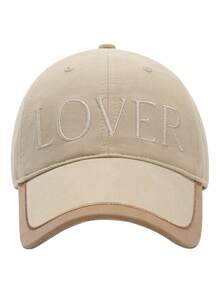 1pc LOVER Letter Embroidered Baseball Cap For Women, Face-Slimming Duck Bill Cap, Outdoor Deep Crown Large Head Circumference Wide Brim Sun Hat, Fashion Contrast Color Trim Curved Brim Cap - Multicolor - View 15