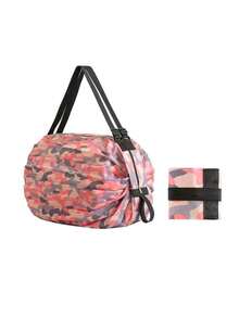 Large Capacity Lightweight Foldable Shopping Bag For Travel Beach Gym Sports Grocery Storage, Waterproof Reusable Adjustable Zipper Tote Bag For Supermarket Shopping Shoulder Handbag Daily Use, Portable Foldable Storage Organizer Bag For Camping - Multicolor - View 9