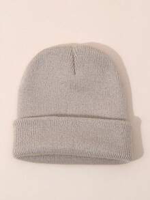 4 Pcs/Pack Solid Color Ski Hat Simple Knitted Hat Unisex Suitable For Daily Casual Wear - Multicolor - View 5