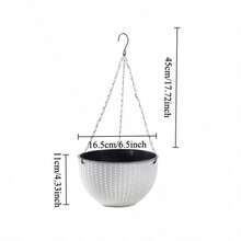 Plastic Woven Hanging Planter Basket Wall-Mounted Hanging Pot For Spider Plant, Pothos, Succulents, Thickened Resin For Balcony - New Model - View 3