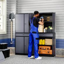 Tall Metal Garage Storage Cabinet With Lockable, 1 Drawer & Adjustable Shelves, 71 Inch Heavy‑Duty Storage Cabinet Garage Warehouse, Black - GrayBlack - View 3