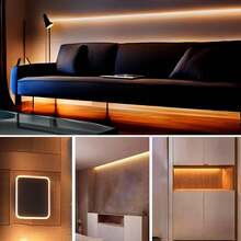 LED Under Cabinet Light Smart COB Light Strip - Self-Adhesive Cabinet Light, Battery Powered (Battery Not Included), Suitable For Office, Home, Kitchen, Stairs, Cabinets And Other Scenes, Halloween, Christmas And Other Holidays - Multicolor - View 8