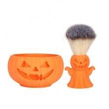 2pcs Halloween Pumpkin Shaving Set, Pumpkin Ghost Shaving Brush & Lather Bowl, Men's Shaving Lathering Tool, Creative Desktop Decor, Men's Halloween Gift - Shaving Bowl + Shaving Brush - View 12