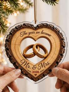 1/3/5 piezas Decoración colgante de acrílico personalizada 2D "Juntos para siempre" para aniversario de pareja, regalo reflexivo para ella, regalo para novio, decoración de boda - Multicolor - Ver 2