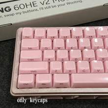 132顆果凍粉側刻鍵帽，PBT材質，MDA高度，水晶鍵帽，兼容Cherry/Gateron MX軸，高品質耐磨不褪色不油膩 - 查看 3