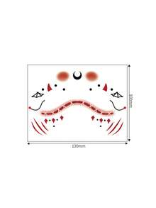 1pc Halloween Face Eye Makeup Stickers Eye Liner Eyeshadow Temporary Tattoo Stickers For Women Girls Holiday Party Cosplay Accessories - Multicolor - View 11