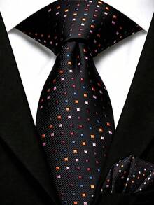 Men's Tie Set, Classic Fashion Tie And Pocket Square Set, Suitable For Weddings, Business And Banquets - Multicolor - View 1