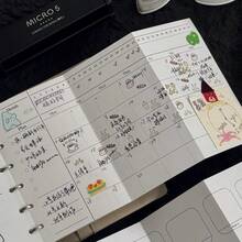Multi-Purpose A6 Loose-Leaf Planner Inserts, 3-Fold Monthly Schedule Work Study Life Tracker 6-Hole Refill Paper, Notebook Supplies - A - View 2