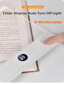 1pc Rechargeable LED Flat Reading Light With Stepless Dimming And Timing Function, 3 Color Temperatures Suitable For Desk, Bedside, Home Office, Eye-Caring Book Light, Modern Minimalist Home Decor Gift - Multicolor - View 7