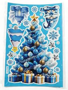 Christmas Stickers Blue Dream Crystal Ball Glass Decal Shopping Mall Window Display Scene Decoration Santa Claus Static Cling Stickers Christmas Home Decor Stickers - 1PC - View 15