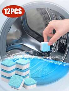 Washing Machine Cleaning Tablets, Deep Cleaning Formula, Washing Machine Descaler, Effervescent Tablets Deep Cleaning Deodorizing Powerful Stain Removal, Suitable For Top-Load And Front-Load Washing Machines. Effectively Removes Odors, Hard Water Stains, Limescale, Soap Scum And Lint, Leaves Fresh Lemon Scent After Washing. Suitable For High-Efficiency Washing Machines, Easy To Use, Essential For Home Laundry. - Multicolor - View 7