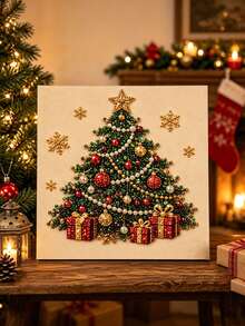 1 pieza Nueva Serie de Pintura de Perlas de Navidad, Arte de Lienzo Creativo DIY Hecho a Mano con Strass, Adecuado para Decoración de Dormitorio, Arte de Pared de Sala de Estar, Acento de Habitación, Obra de Arte, Regalo de Cumpleaños para Novia, Regalo de Vacaciones para Mejor Amiga, Navidad, Año Nuevo, Regalo del Día de San Valentín - Dibujos animados - Ver 16