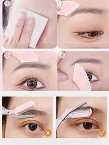 1 Set Pink Eyebrow Trimming Kit With Eyebrow Comb, Women's Professional Eyebrow Shaping Tool, Suitable For Daily Grooming, Travel, Hair Salon Use, Travel Essential, Back To School Gift, Perfect Gift For Women And Girls - Multicolor - View 7