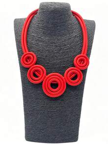 MARLIWOO 1pc Exaggerated Vintage Niche Personalized Neck Accessory Handmade Versatile Fashion Accessory Bohemian Holiday Style Necklace - Multicolor - View 3