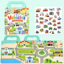 Reusable DIY Sticker Book For Kids, Multi-Scene Multi-Theme Bubble Stickers, Creative Jelly Stickers, Portable Quiet Busy Sticker Book - Multicolor - View 11