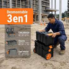 Caja Para Herramientas 19X25 3 En 1 Desmontable Con Ruedas Grandes De Uso Rudo - Caja - Ver 4