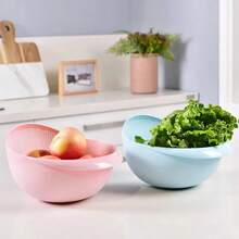 1 pieza Recipiente de plástico multifuncional para arroz, se puede usar como recipiente para arroz, cesta para verduras, colador para frutas - Adecuado para la preparación de comidas saludables y el uso eficiente de la cocina, herramienta de cocina práctica, artículos esenciales de cocina, artículos esenciales de cocina, camping - Talla única - Ver 4