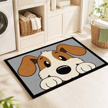 1pc, Cartoon Puppy Pattern Printed Faux Cashmere Kitchen Mat, Absorbent Kitchen Floor Mat, Kitchen Rug, Long Strip Foot Mat, Sink Front Mat, Suitable For Kitchen, Bathroom, Entryway, Hallway, Laundry Room And Home Decor - Multicolor - View 6