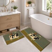 1pc, Country Cow & Rooster Pattern Printed Faux Cashmere Kitchen Mat, Absorbent Kitchen Floor Mat, Kitchen Rug, Long Runner Mat, Sink Front Mat, Suitable For Kitchen, Bathroom, Entryway, Hallway, Laundry Room And Home Decor - Multicolor - View 14