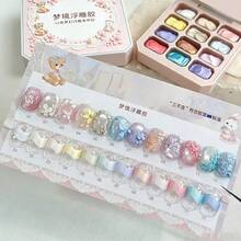 MIANEL GEL 2026 New Dreamy 3D Embossed Pat-On No-Wash 3D Micro-Carved Gradient Gel, Multiple Colors Available, Suitable For Nail Salons And DIY Home Use, LED Lamp Required - Multicolor - View 2