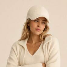 Women's Casual Solid Color Plush Baseball Cap, Windproof Warm Baseball Cap For Autumn/Winter, Versatile For Daily Wear - Plush - View 2