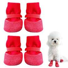 4pcs Waterproof Dog Shoes, Anti-Slip Paw Protector Boots With Soft Sole, Washable & Reusable Pet Booties For Small Dogs & Puppies, Rain, Snow & Hot Pavement - Multicolor - View 5