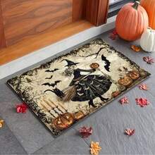 2D Flat, 1pc 2D Flat Halloween Bathroom Mat MicrofiberNon-Slip Mat, Wicked Witch Pattern, Imitation CashmereMaterial, Machine Washable, Halloween Decoration,Suitable For Kitchen, Bathroom, Shower, Can Be Given Asa Gift, 2D Flat - 1 - View 5