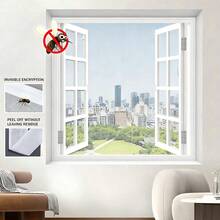 Home Invisible Detachable White Mosquito Net Window Screen, Dense Mesh, Breathable, Washable, Self-Adhesive No Drilling Easy Installation - Edged Style - View 2