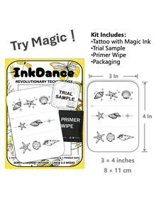 1 Kit Stiker Tato Teknologi Baru "Elemen Laut", Semi-Permanen, Kerang dan Bintang Laut, Liburan, Boho, Tato Sementara, Tato Palsu, Tahan Air & Tahan Lama, Desain Realistis, Formula Berbasis Tanaman, InkDance, Ink Dance, Hadiah X134 - Hitam - View 3
