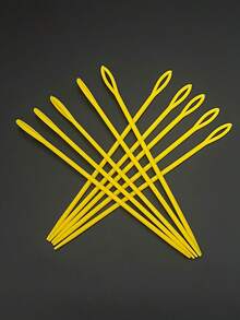 10/50pcs Colorful Plastic Yarn Needles 15cm, Pink/Blue/Red/Yellow/Green, Mixed Color Plastic Yarn Needles, Large Eye Safety Hand Sewing Needles, Suitable For Crochet Knitting Doll Making Enthusiasts, Bright Color DIY Handmade Knitting Accessories - Plastic Needle 15cm - View 11