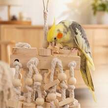 Mainan Balok Bangunan Tali untuk Burung Beo Besar, Desain Multi-Tali untuk Memperkaya Kandang dan Mengasah Paruh, Cocok untuk Burung Beo dan Burung Besar, Sedang, dan Kecil, Mainan Burung Beo, Aksesori Kandang Burung - View 7