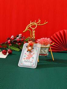 Christmas Vertical Card Sleeve -With Christmas Tree Elk And Other Styling Pendants, Student Work Certificate Dust Protective Sleeve Card Sleeve - Multicolor - View 7