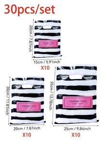150pcs "Thank You" Plastic Gift Bag Set, Printed With "Thank You" - Durable, Stylish, Reusable, 3 Sizes (Small, Medium, Large), Suitable For Retail Or Gift Shop Packaging, Gift Bags, Gift Wrapping, Fashion Packaging, Sturdy And Durable. - Multiple Styles - View 7