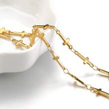 1m Fashion Cross Pendant Bead Chain For DIY Necklace Bracelet Making Accessories Gold DIY Chain Material - DIY Chain - View 4