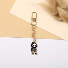 1Pc Alloy Gothic Skeleton Cowboy Keychain, Metal Carabiner Bag Charm, Backpack & Car Key Accessory, Halloween Christmas Gift - Multicolor - View 10