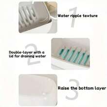 1pc Double Layer Automatic Draining Soap Dish, Easy To Clean, Suitable For Home Bathroom And Kitchen, Premium Design, Must-Have Item - A - View 12