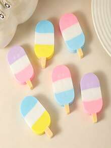 3/1pc Ice Cream Shaped Erasers, Colorful Cute Ice Cream Erasers, Fun Stationery Creative Gift, Suitable For Back To School Season, School Opening Season, Birthday Gift Small Presents - Multicolor - View 5