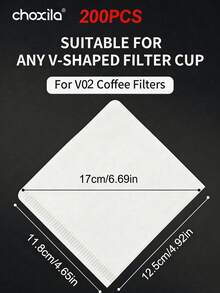 choxila 50/100/200pcs Disposable Square Coffee Filters, Single‑Use Paper For Manual Drip Coffee Making, Separates Coffee Grounds For Smooth Flavor, Suitable For Household Daily Brewing And Small Gatherings, For Casual Coffee Drinkers - White - View 13