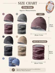 Winter Casual Hat & Scarf Set, Geometric Pattern Matching Neck Warmer, Soft Lining 2 Pieces Headwear, Ear-Protective Design, Unisex Warm Outdoor Accessories, Suitable For Daily Commute, Hiking, Cycling, Travel Winter Wear - Multicolor - View 9