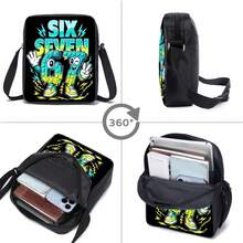 3pcs/Set Backpack, Creative 6 & 7 Number/Game Pattern, Unisex, Including Sling Bag, Pencil Case And Backpack - Multicolor - View 6