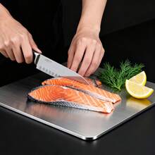 Odorless Stainless Steel Cutting Board, Double-Sided Kitchen Cutting Board, Multi-Functional Board, Suitable For Fruits, Vegetables, Meat, Dough Rolling - Multicolor - View 4